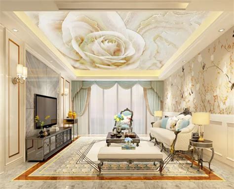 3d White Rose A4804 Ceiling Wallpaper Murals Wall Print Decal Deco Aj Wall Fay Eur 26 92