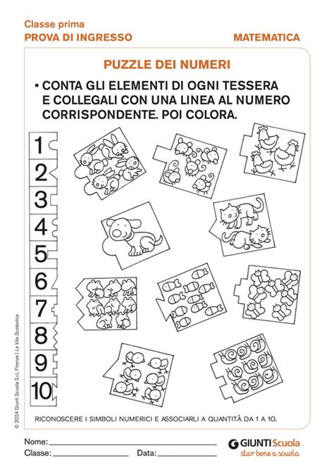 Puzzle Dei Numeri Giunti Scuola