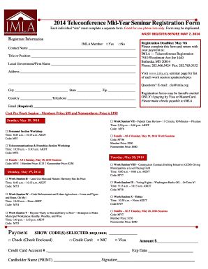 Fillable Online Imla Teleconference Midyear Seminar Registration