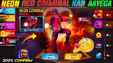 Red Criminal Neon Bundle Royale Confirm Date Free Fire Top Criminal