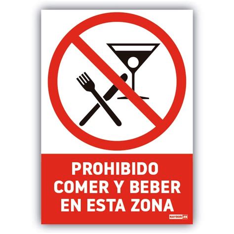 Distintivo Prohibido Comer Y Beber En Esta Zona Pvc Dina Naybor