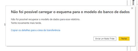 Não foi possível carregar o esquema para o modelo do banco de dados