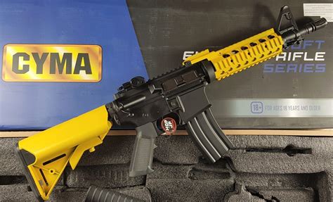 Two Tone Cyma M4 Cqb Ris Carbine Airsoft Rifle Yellow Action Hobbies