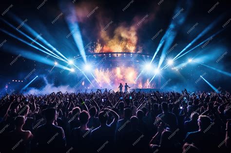 Premium AI Image | Crowd of people at the music concert stage