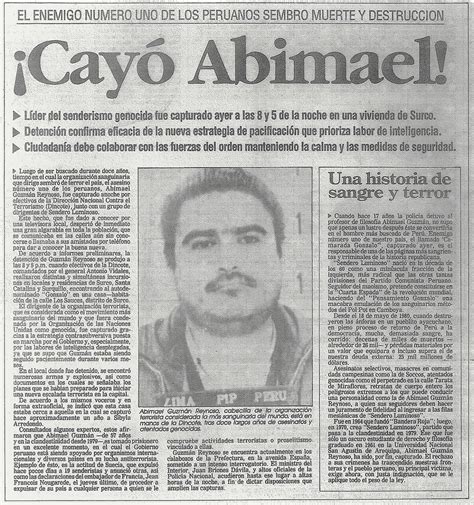 Captura De Abimael Guzmán 12 De Setiembre De 1992 Fuentes