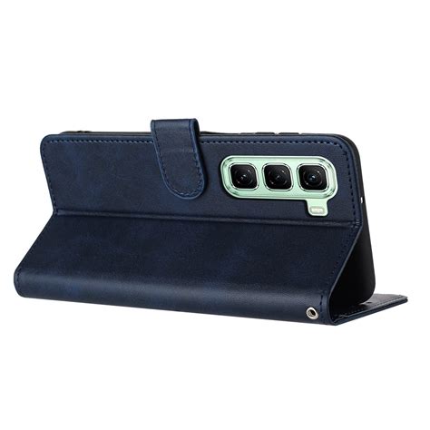 For Infinix Hot G Solid Calf Texture Flip Leather Phone Case Dark Blue Alexnld