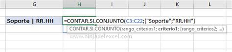 Funci N Contar Si Conjunto Con Criterios Ninja Del Excel