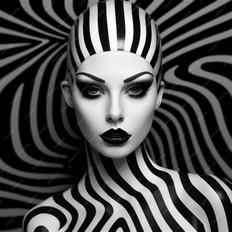 Premium Photo | A woman with a white face and black and white stripes