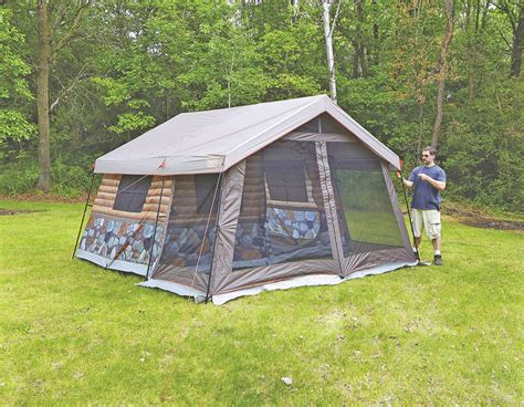 This Log Cabin Tent Has a Giant Screened In Front Porch For a True ...