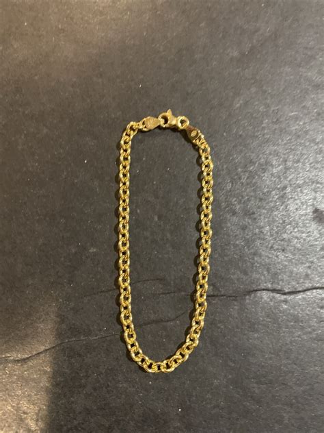 14k Yellow Gold Otc Circle Link Chain Bracelet Made I Gem