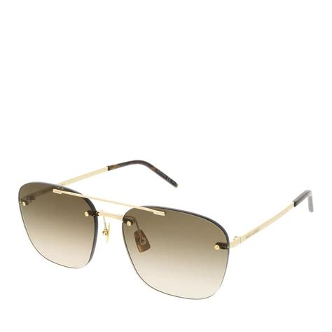 Saint Laurent SL 309 RIMLESS 003 58 Sunglass Unisex Metal Gold Gold