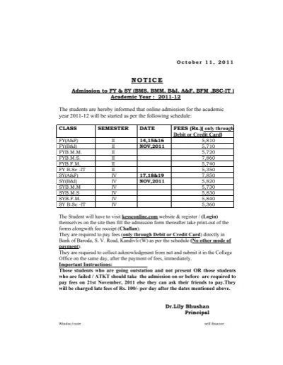 NOTICE - KES Shroff College