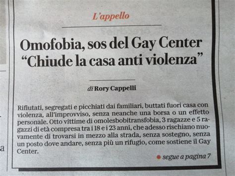 Omofobia Sos Del Gay Center Chiude La Casa Famiglia Refuge Lgbt Gay Center