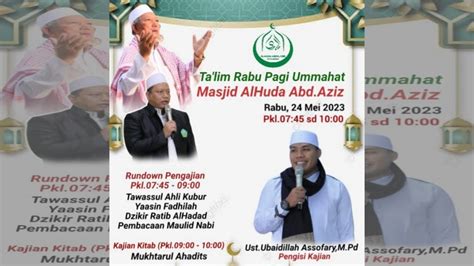 LIVE STREAMING TA LIM RABU PAGI UMMAHAT MASJID AL HUDA ABDUL AZIZ UST