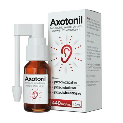 Axotonil 440 mg mL aer do uszu na ból roztwór 10ml Higiena uszu