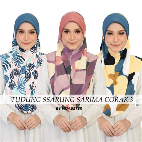 Tudung Sarung Sarima Corak Mosscrepe Premium D M L Shopee Malaysia