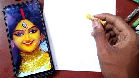 Drawing Maa Durga Smiley Face Durga Maa Drawing Cute Durga Maa Drawing