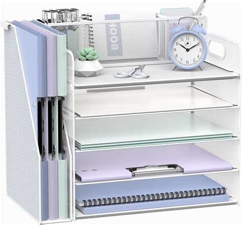 Supeasy Desk Organizer With File Holder Tier Desktop File Organizer