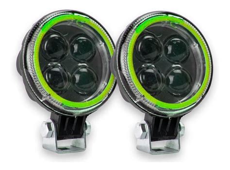 Faros 4 Led Auxiliar 12w Lupa 4d Con Anillo Luminoso MercadoLibre