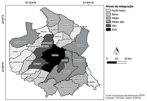 Nível De Integração Intrametropolitana Da Região Metropolitana De