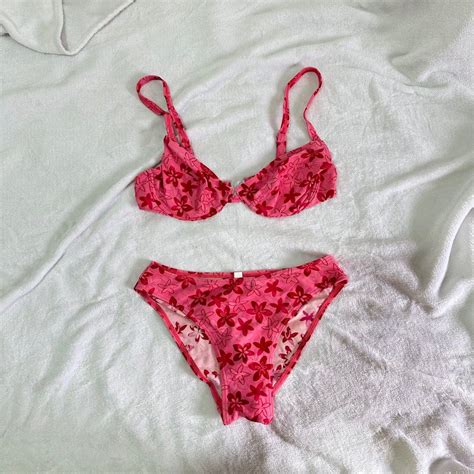 Pink Floral Underwire Bikini Women S Fashion Swimwear Bikinis Swimsuits On Carousell