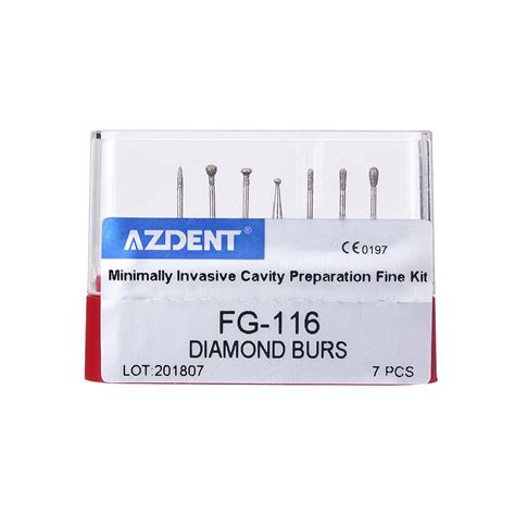 AZDENT Dental FG Diamond Burs Set Friction Grip For High Speed