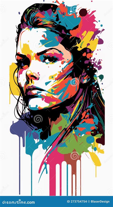 Beautiful Woman Pop Art Poster Vector Style Portrait Of Beauty And