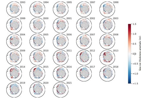 Antarctic sea ice thickness between 1993 and 2021 - Earth Online