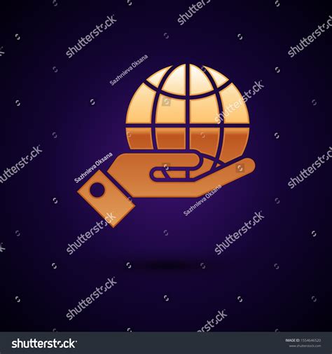 Gold Human Hands Holding Earth Globe Stock Vector Royalty Free