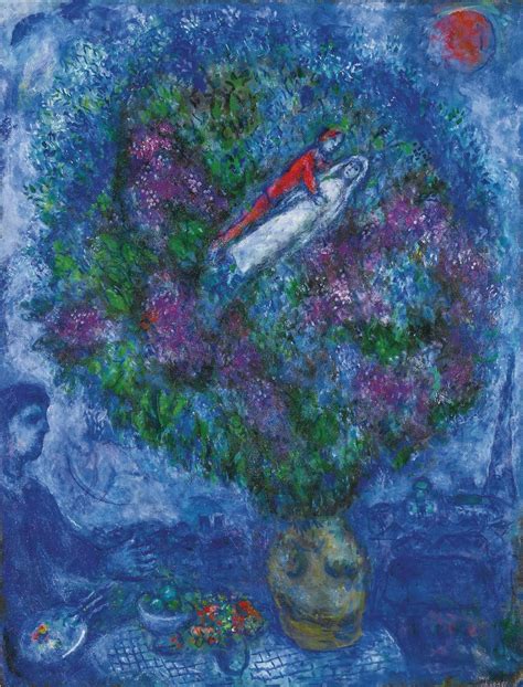 Les Amoureux Dans Le Bouquet De Fleurs 1976 Marc Chagall