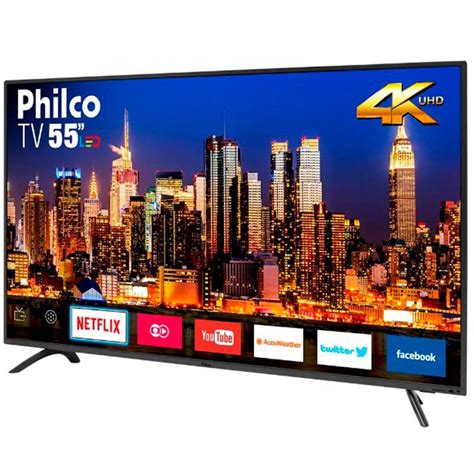 Smart TV LED 55 Ultra HD Philco PTV55F61SNT 3HDMI 2USB Wi Fi Smart