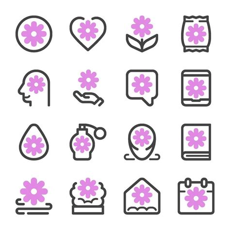 Flower Icon Set Vector And Illustration Vector Art At Vecteezy