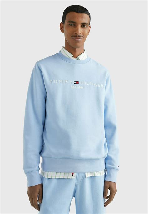 Tommy Hilfiger Logo Sweatshirt Sweatshirt Vessel Blue Blau Zalando De