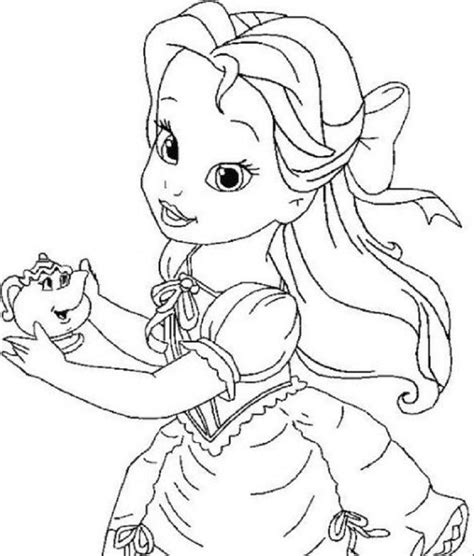 Cute Belle Coloring Page Pdf Disney Princess Coloring Page