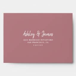 Dusty Rose Self Addressed RSVP Envelope Zazzle