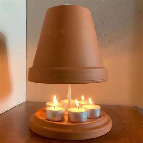 Candle And Clay Pot Heater 2024 New Clay Flower Pot And Candle Heater Tea Light Fireplace Tea