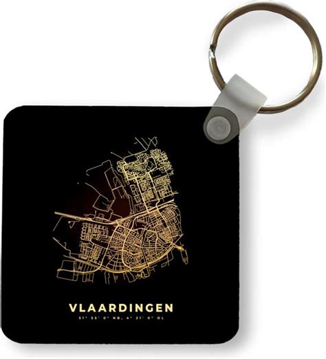 Sleutelhanger Uitdeelcadeautjes Stadskaart Vlaardingen Kaart