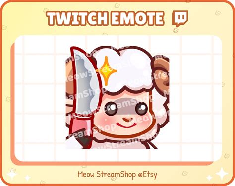 Twitch Emote Cute Sheep Knife Knives Yandere Angry Evil Emotes