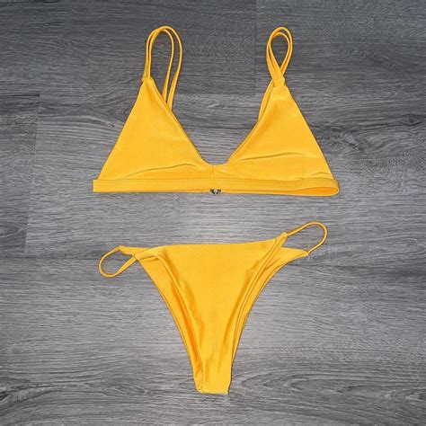 Yellow Two Piece Bikini No Idea Where Its From I Depop