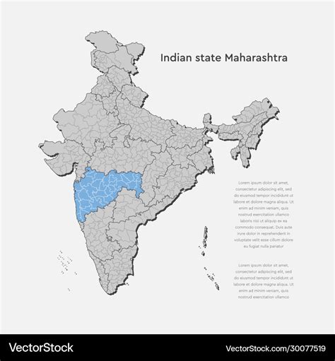 India Country Map And Maharashtra State Template Vector Image