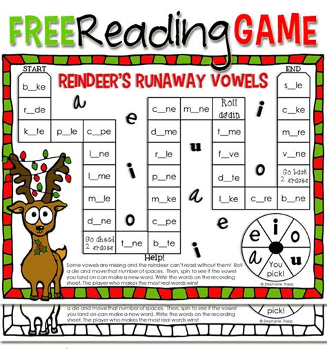 Christmas Reading Game Printable Primary Theme Park Worksheets Library