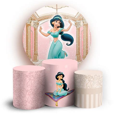 Kit Redondo E Trio Princesa Jasmine Sublimado D Sublitex