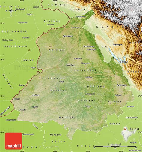 Satellite Map Of Punjab Physical Outside