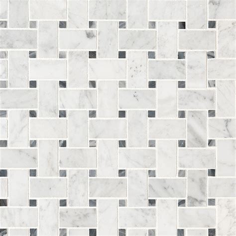 MSI Stone Backsplash Mosaics Carrara White Basketweave