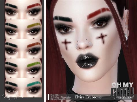 The Sims Resource Oh My Goth Elvira Eyebrows Sims Cc Makeup