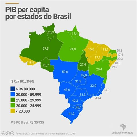 Pib Per Capita O Que É - [OC] PIB per capita por estados do Brasil : r/brasil