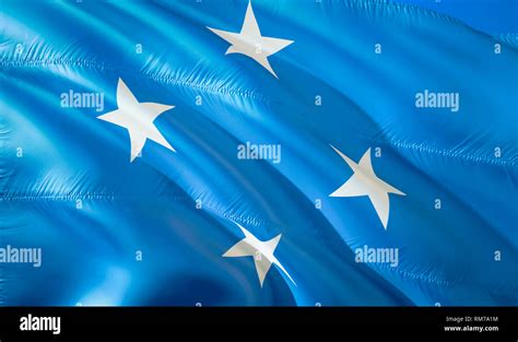 Flag Of Micronesia 3d Waving Flag Design The National Symbol Of Micronesia 3d Rendering