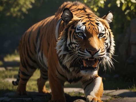 Premium Photo Bengal Tiger Staring Aggression In Eyes Majestic Beauty