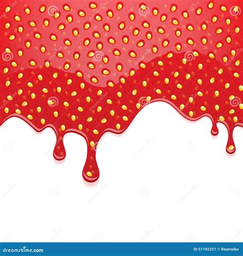 Drips Of Strawberry Jam On White Background Stock Vector