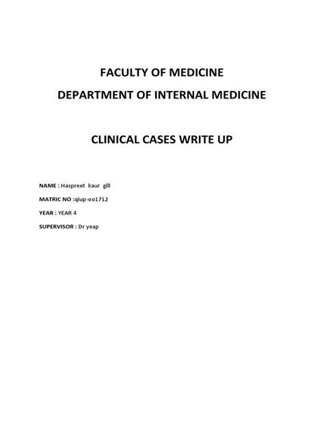 Internal Medicine Case Write Up 1 | PDF | Myocardial Infarction ...